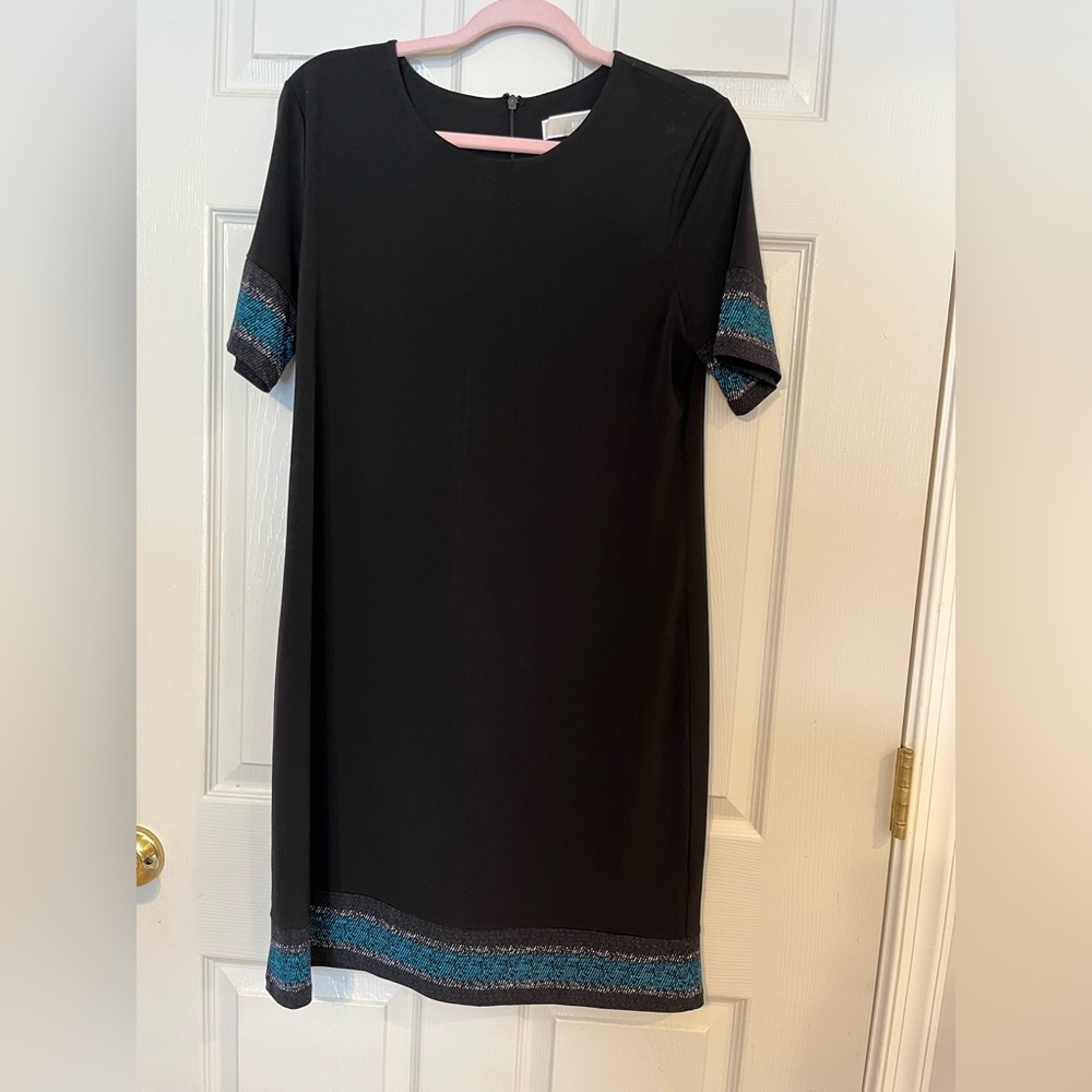 Michael Kors Black Dress with Blue Accents Large